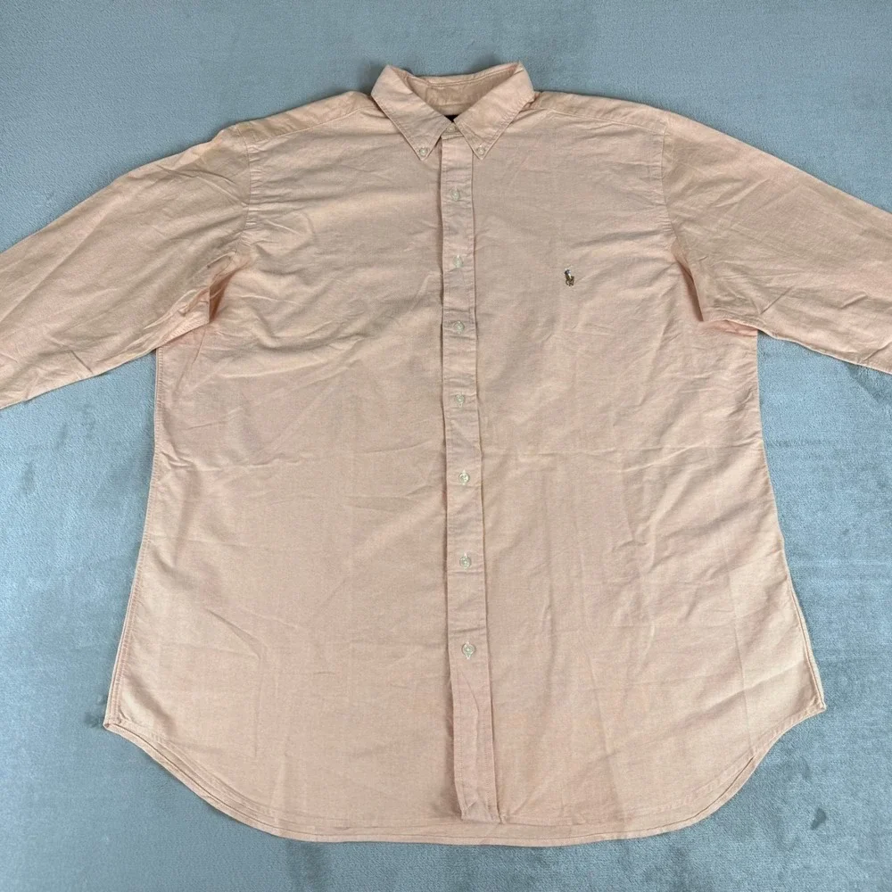 Polo Ralph Lauren Button-Down Shirt Mens XLT Peach Cotton Flesh Pony New NWOT